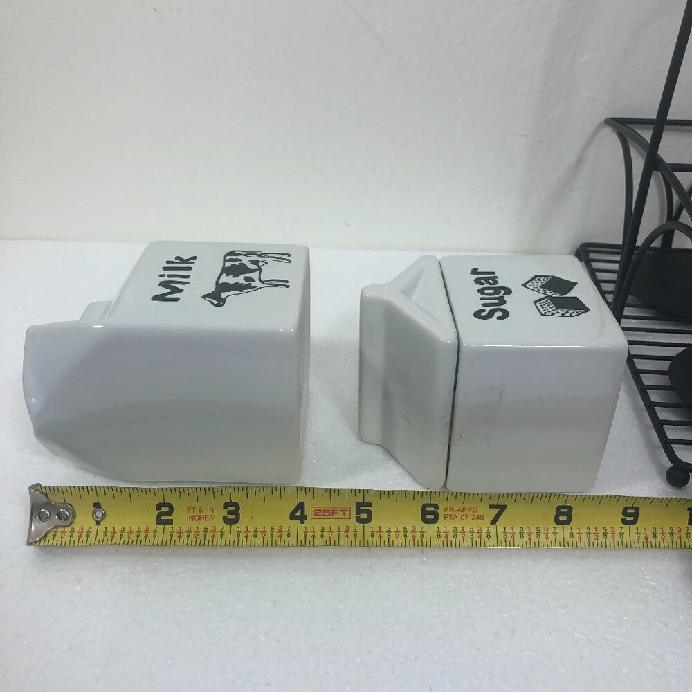 NWT Studio Nova Country Cottage Sugar Creamer & Ceramic Milk Cow & Black Caddy - Picture 5 of 8